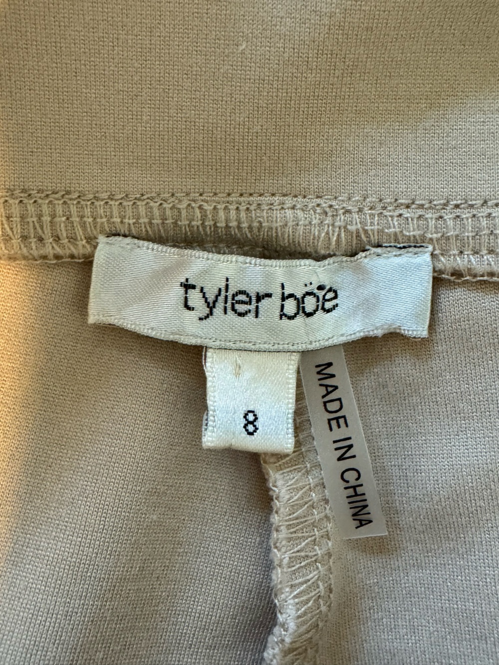 Tyler Böe Ponte Knit Cropped Straight Leg Pull-On Pants Beige Size 8 - Picture 2 of 6